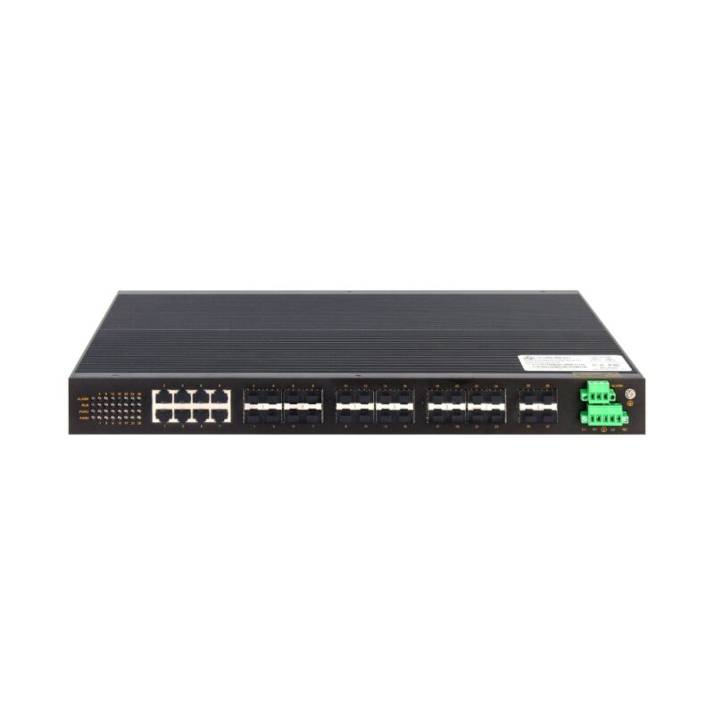 MISCOM7028GX-20GF-8GC - 8 portas Gigabit Combo + 20 portas Gigabit SFP Switch Ethernet Industrial Gerenciável de Camada 2 para Montagem em Rack