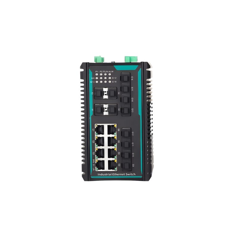 CISCOM8220GX-4XGF-8GF-8GT - Switch Industrial Não Gerenciável em Trilho DIN de Camada 3, 4x portas 10G SFP+, 8x portas 1G SFP e 8x portas 1G RJ45