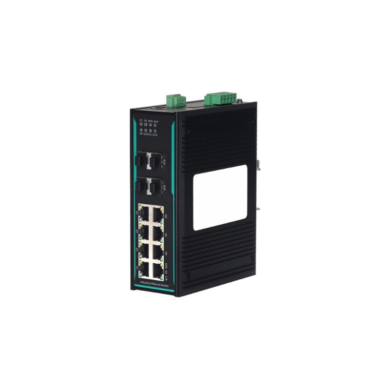 COM-ISGL2-12P-7212G-4GF-8GT-AD220 - Switch Ethernet Industrial Gerenciável Layer 2 - 12 Portas, 8x10/100/1000Base-T(x) RJ45, 4x1GBase-X SFP, Alimentação CA 85264V/CC 110370V, Trilho DIN