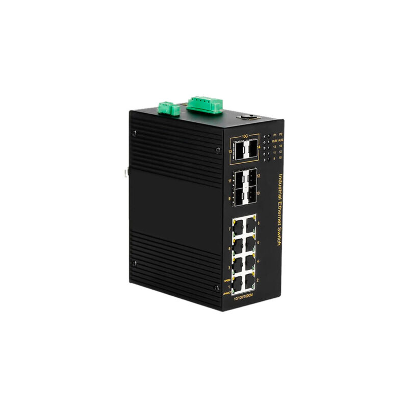 COM-ISGL2-14P-7214GX-2XGF-4GF-8GT-AD220 - Switch Ethernet Industrial Gerenciável Layer 2 - 14 Portas, 8x10/100/1000Base-T(x) RJ45, 2x10GBase-X SFP+, 4x1GBase-X SFP, Alimentação CA 85264V/CC 110370V, Trilho DIN