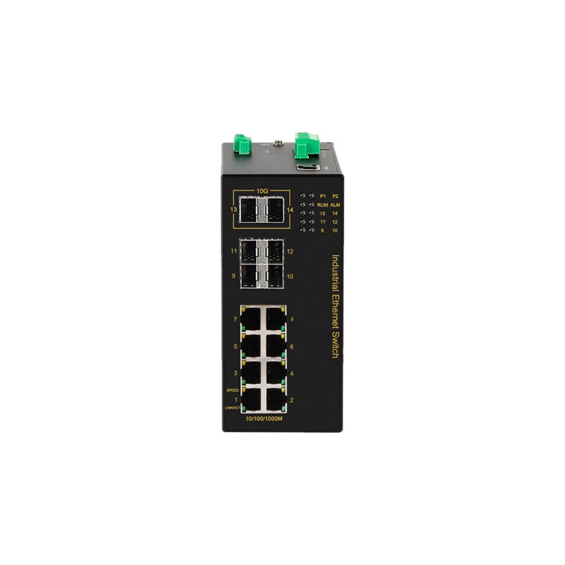 COM-ISGL2-14P-7214GX-2XGF-4GF-8GT-AD220 - Switch Ethernet Industrial Gerenciável Layer 2 - 14 Portas, 8x10/100/1000Base-T(x) RJ45, 2x10GBase-X SFP+, 4x1GBase-X SFP, Alimentação CA 85264V/CC 110370V, Trilho DIN