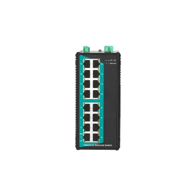 COM-ISGL2-16P-6216 - Switch Ethernet Industrial Gerenciável Layer 2 - 16 Portas, 16x10/100Base-T(x) RJ45, Alimentação Dupla 9~60V DC, Trilho DIN