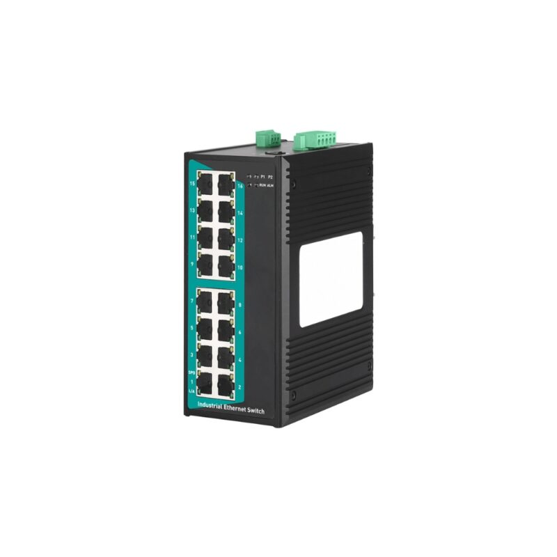 COM-ISGL2-16P-6216 - Switch Ethernet Industrial Gerenciável Layer 2 - 16 Portas, 16x10/100Base-T(x) RJ45, Alimentação Dupla 9~60V DC, Trilho DIN