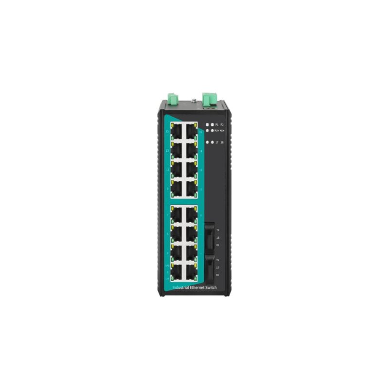 COM-ISGL2-20P-6220-4F-AS220(M/S) - Switch Ethernet Industrial Gerenciável Layer 2 - 20 Portas, 16x10/100Base-T(x) RJ45, 4x100Base-FX Ports (Multi/Single-Mode, SC/FC/ST), Alimentação CA 85~264V/CC 110~370V, Trilho DIN