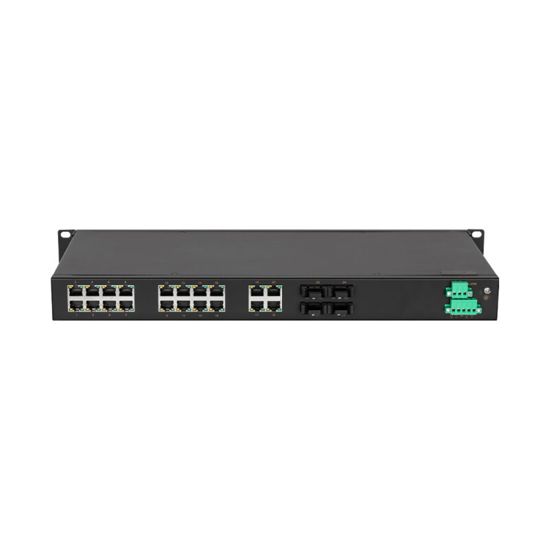 COM-ISGL2-24P-6024-8F(M/S)-AD220 - Switch Ethernet Industrial Gerenciável Layer 2 - 24 Portas, 16x10/100Base-T(x) RJ45, 8x100Base-FX Ports (Multi/Single-Mode, SC/FC/ST), Alimentação CA 85~264V/CC 110~370V, Rack Mount