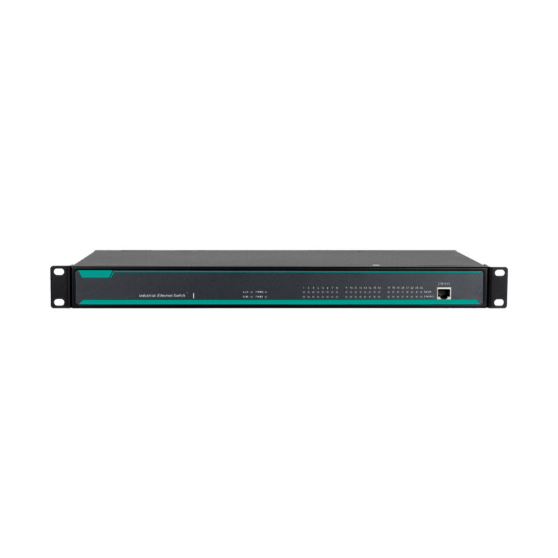 COM-ISGL2-24P-6024-8F(M/S)-AD220 - Switch Ethernet Industrial Gerenciável Layer 2 - 24 Portas, 16x10/100Base-T(x) RJ45, 8x100Base-FX Ports (Multi/Single-Mode, SC/FC/ST), Alimentação CA 85~264V/CC 110~370V, Rack Mount