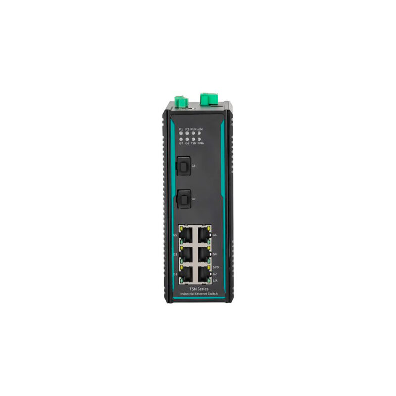 COM-ISGL2-8P-7208TSN-2GF-6GT-2DC - Switch Ethernet Industrial Gerenciável Layer 3 - 8 Portas, 8x10/100/1000Base-T(x) RJ45, 4x10G SFP+, 16x1G SFP, Alimentação Dupla DC 9~60V, Montagem Rack