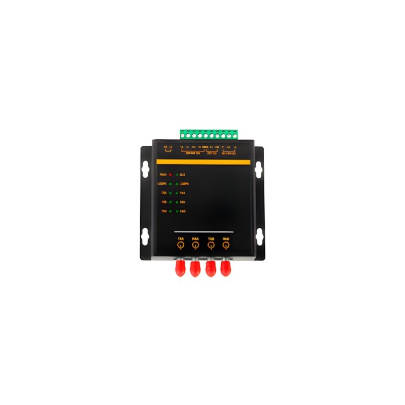 PORT-501-KG-DC24 - Conversor Serial RS232/485/422 para Fibra Anel FX, 1xPorta RS232/485/422, 2xPortas 100 Base-FX, Alimentação DC 9-36V