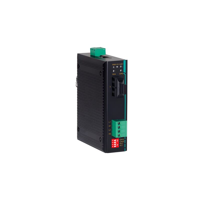 PORT-CANFIBER500 - Servidor-Conversor 2-CANBUS para Fibra FX, IP40, 1x100Base-FX, 2xCAN, Alimentação 9~60V, Montagem Trilho DIN