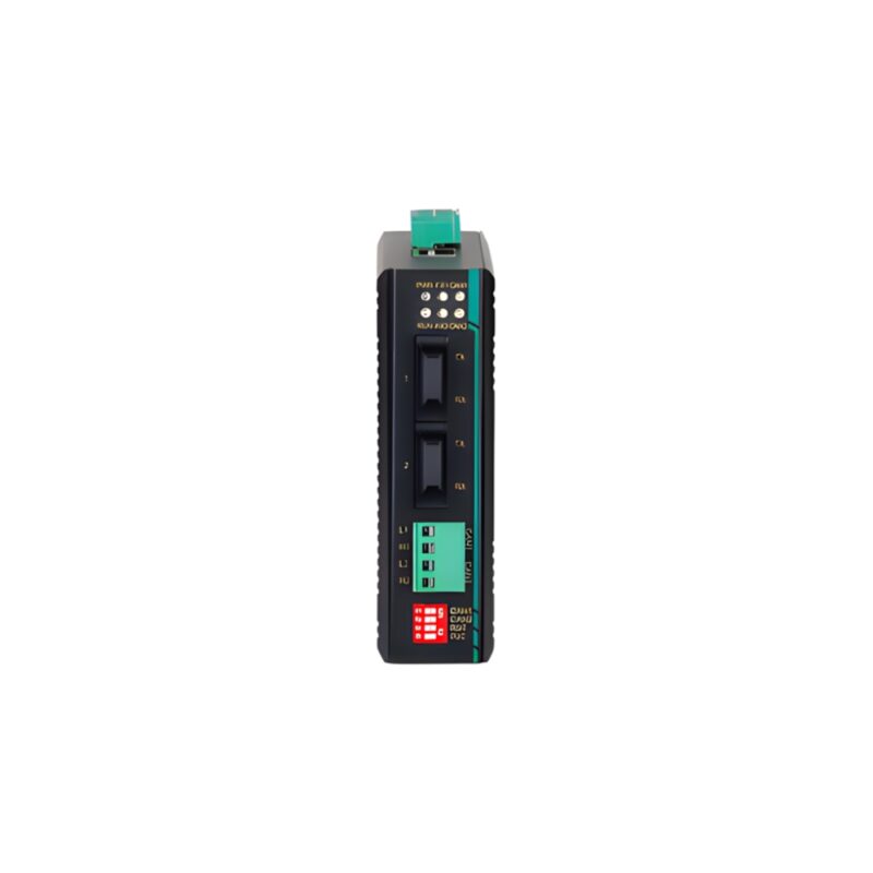 PORT-CANFIBER600 - Conversor/Servidor CAN-BUS para Fibra - 2xPortas de Fibra 100Base-FX, 2xPortas CAN, Fonte Externa 5VCC ou 9-30VCC