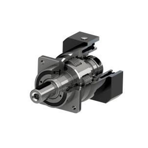 Redutor planetário AF75L1-10-P2-S2-19-40-70-90-M6 com corpo 75mm, razão de redução 1:10, torque nominal 105Nm, velocidade 3000rpm, folga angular menor que 5arcmin, eficiência superior a 97%, carga radial até 4900N e axial até 7500N
