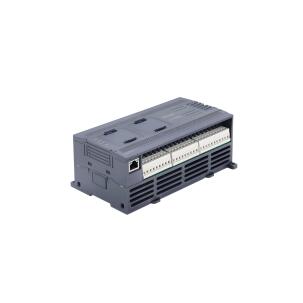 Controlador Lógico Programável K608-40DT com 24 entradas digitais 24VDC, 16 saídas a transistor, duas portas RS485 e interface Ethernet, suporte a 14 módulos de expansão