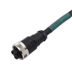Cabo 7/8-S5A-MWA-5PV Decowell com conector fêmea reto 7/8 5 pinos, condutores 5x16AWG, extremidade aberta, revestimento PVC, comprimento 5 metros e proteção IP67