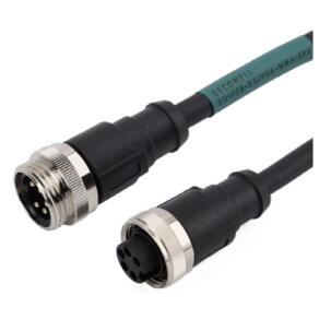 Cabo industrial 7/8-S5A/P5A-MWA-5PV Decowell com conectores macho e fêmea retos 7/8 5 pinos, condutores 5x16AWG, revestimento PVC, comprimento 5 metros e proteção IP67