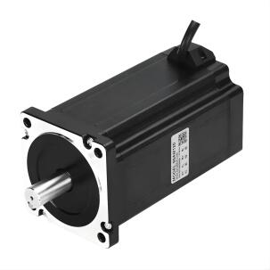 Motor de passo NEMA34 86AM120-14 com torque 12Nm, corrente de fase 6,0A, ângulo de passo 1,8°, flange 86mm, eixo 14mm, comprimento 155mm, peso 5,1kg, resistência 1,6Ω, indutância 8,3mH e proteção IP40
