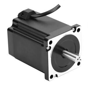Motor de passo NEMA34 86AM65 com torque 6,5Nm, corrente de fase 6,0A, ângulo de passo 1,8°, flange 86mm, eixo 12,7mm, resistência 0,47Ω, indutância 4,18mH e proteção IP40
