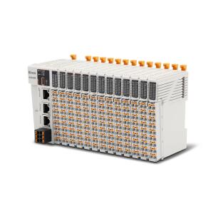 Módulo de controle AK840M-0808DTN com tecnologia EtherCAT, sincronismo 1ms para 8 eixos e 4ms para 32 eixos, saída NPN configurável para automação industrial e sistemas CNC multieixo