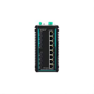 Switch Ethernet industrial gerenciável COM-ISGL3-16P-8216PTP-4XGF-8GT-DC24T Layer 3 com 8 portas RJ45 1G, 4 portas SFP+ 10G, 4 portas SFP 1G, alimentação dual DC 20-72V e montagem trilho DIN para automação industrial