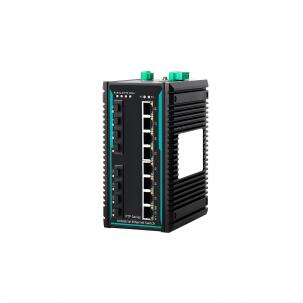 Switch Ethernet industrial gerenciável COM-ISGL3-16P-8216PTP-4XGF-8GT-DC24T Layer 3 com 8 portas RJ45 1G, 4 portas SFP+ 10G, 4 portas SFP 1G, alimentação dual DC 20-72V e montagem trilho DIN para automação industrial