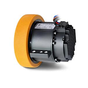 Conjunto de tração IWMC10420-07512-A180-MBDT com servo motor, redução 20:1, roda de poliuretano 180mm, encoder magnetoelétrico e freio integrado para aplicações industriais de 2 toneladas