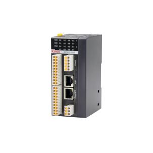 CPU CLP Kinco K615S-16DT com 8 entradas Source/Sink 24VDC até 30VDC, 8 saídas transistor PNP 300mA, 4 canais entrada alta velocidade 200KHz, 4 canais saída PWM 200KHz, Ethernet Modbus TCP, 2x RS485 Modbus RTU, CAN CANopen e suporte a 16 módulos de expansão série K6S