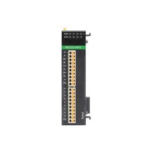 Módulo de expansão K631S-04TC Kinco com 4 canais de medição de temperatura por termopar tipos J, K, E, S e T, conversão 24 bits, taxa 1 leitura por segundo, impedância entrada 20kΩ e compensação de junta fria interna e externa