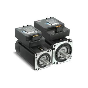 Servo motor integrado MD60-040-DMBK-CA-000 com potência 400W, tensão 20-72VDC, torque nominal 1,27Nm, velocidade 3000RPM, encoder eletromagnético, freio integrado, corrente pico 36A, inércia 0,405 kg·cm², comunicação CANopen RS232 e proteção IP20