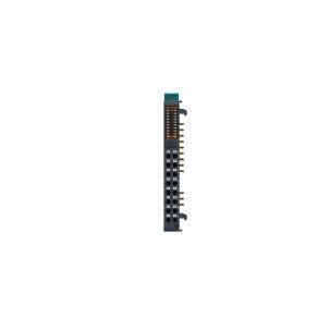 Módulo de expansão RB-310H Decowell com 16 saídas digitais PNP 500mA 24VDC, isolamento por optoacoplador, indicadores LED, terminais push-in, largura 12mm e fixação em trilho DIN