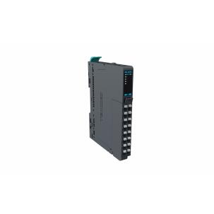Módulo de expansão RB-4654 Decowell com 4 entradas analógicas configuráveis para termopares K, J, T, E, N, S, R, B, C, U, L e sinais mV, sistema 2 fios, terminais push-in, largura 12mm e fixação em trilho DIN