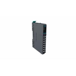 Módulo de expansão RB-4754 Decowell com 4 entradas analógicas configuráveis para sensores RTD e termistores PT100, PT200, PT500, PT1000, Cu100, KTY84, NTC5K e NTC10K, terminais push-in, largura 12mm e fixação em trilho DIN