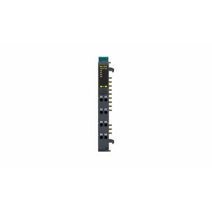 Módulo de expansão RB-5054 Decowell com 4 saídas analógicas configuráveis 16 bits, faixas 0-5V, 0-10V, ±5V e ±10V, terminais push-in, largura 12mm, fixação em trilho DIN e proteção IP20