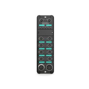 Módulo remoto escravo Profinet SDPN-8IOL-M12-00 Decowell com 8 entradas IO-Link PNP, conectores fêmea M12 5 pinos para IO-Link, 2 conectores M12 4 pinos para Profinet, fixação por parafuso e proteção IP67