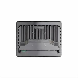 Monitor industrial VIEW-SL15RT de 15 polegadas com touch resistivo, estrutura em alumínio, proteção IP65, resolução 1024x768, entradas HDMI DVI e VGA e montagem em painel parede ou suporte VESA para automação industrial