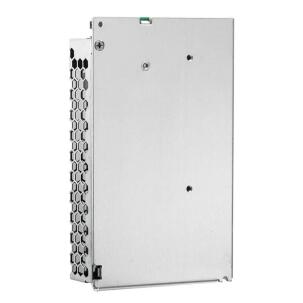 Fonte chaveada industrial WEHO WH-RS150W24, referência LRS-150-24, com saída 24VDC 6,5A, potência 150W, entrada 90–240VAC e 127–370VDC, caixa metálica ventilada, convecção natural e proteções contra sobrecarga, sobrecorrente e curto-circuito para automação industrial e painéis elétricos.