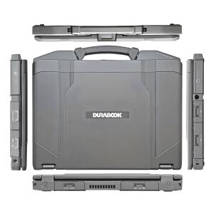 Notebook Industrial NB-S14U5125UFBGF Durabook S14I com Intel Core Ultra 5 125U, tela 14” FHD touch, 1200 nits, 16GB DDR5, SSD NVMe 512GB, IP53, GPS e leitor biométrico.